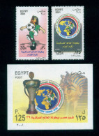 EGYPT / 2001 / SPORT / FOOTBALL / WORLD MILITARY FOOTBALL CHAMPIONSHIP / TUT ANKH AMUN / MAP / FLAG / TROPHY / MNH / VF - Ongebruikt