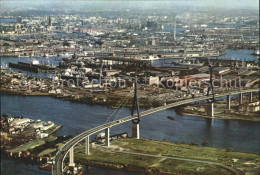 72296401 Hamburg Koehlbrandbruecke Hafen Fliegeraufnahme Hamburg - Sonstige & Ohne Zuordnung