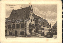 72296258 Halberstadt Rathaus Zeichnung Kuenstlerkarte Halberstadt - Halberstadt