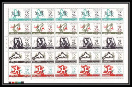 098b - Sharjah - MNH ** Mi N° 193 / 197 A Pan Arab Games Cairo 1965 Boxe Boxiing Jump Pole Vaulting Feuilles (sheets) - Ajman