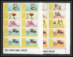 099c - Ajman MNH ** N° 189 / 196 A Jeux Olympiques (summer Olympic Games) Mexico 68 Jumping Bloc 4 Football Soccer - Sommer 1968: Mexico