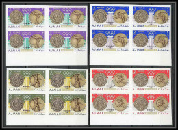 095c - Ajman - MNH ** N° 341 / 344 B Jeux Olympiques (summer Olympic Games Gold) Mexico 68 Non Dentelé (Imperf) - Ajman