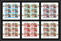 092a - AJMAN - Michel N° 362/367b German Football Soccer Non Dentelé Imperf ** MNH Feuille Complete (full Sheet) - Ungebraucht