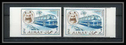 086f - Ajman - MNH ** 128 A/B Non Dentelé (Imperf) + Dentelés Bus Coach  - Busses