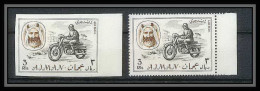 083a - Ajman - MNH ** N° 138 A/B Non Dentelé (Imperf) + Dentelés Moto Motorbike  - Motorräder