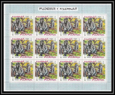 071p - Fujeira N° 306 Animaux (animals) MNH ** Gorille / Gorilla Feuilles (sheets) Singes Monkeys - Gorilla's