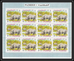071m - Fujeira N° 304 A Animaux (animals) MNH ** Black Rhinocéros Feuilles (sheets) - Rinoceronti