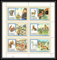 070a - Fujeira - MNH ** Mi N° 896/901 A Scout (scouting - Jamboree) Scouts And Animals Aninaux Squirrel éléphant Horse  - Ungebraucht