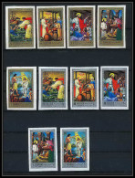 068 - Sharjah - MNH ** Mi N° 748 / 757 B Religion Life Of Jesus Christ Tableau (tableaux Painting) Non Dentelé (imperfor - Religious