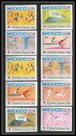 055 - Yemen Royaume MNH ** Mi N° 493 / 502 B Mexico 68 Jeux Olympiques (olympic Games) Non Dentelé (Imperf) Fencing - Jemen