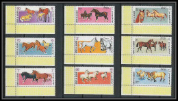 052b - Umm Al Qiwain - MNH ** Mi N° 314 / 322 A Cheval (chevaux Horse Horses) Coin De Feuille - Paarden