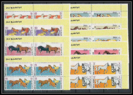 052c - Umm Al Qiwain - MNH ** Mi N° 314 / 322 A Cheval (chevaux Horse Horses) Bloc 4 Cote 40 Euros Coin De Feuille - Chevaux