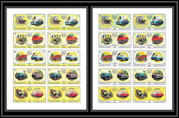 044b - Sharjah - MNH ** Mi N° 770 / 779 B Voiture European Cars Non Dentelé (Imperf) Feuilles (planches Sheets) - Voitures