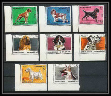 035a - Umm Al Qiwain - Mi - N° 210/217A ** Chiens (chien Dog Dogs) COIN De Feuille  - Hunde