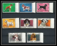 035 - Umm Al Qiwain - Mi - N° 210/217A ** Chiens (chien Dog Dogs) Bord De Feuille - Honden