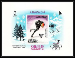 175 - Sharjah MNH ** Bloc N° 31 B Jeux Olympiques (olympic Games) Grenoble 1968 Skating  - Hiver 1968: Grenoble
