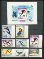 171 - Sharjah MNH ** N° 400 / 407 A + Bloc 31 Jeux Olympiques (winter Olympic Games) Grenoble 1968 Hockey Bob Jumping - Winter 1968: Grenoble