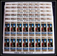 164e - YAR (nord Yemen) MNH ** N° 876 / 881 A Gold Jeux Olympiques (olympic Games) Feuilles (sheets) Feuilles (sheets) - Sommer 1968: Mexico