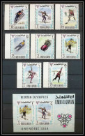 160a - Umm Al Qiwain MNH ** N° 233 / 240 A + Bloc 12 Jeux Olympiques (winter Olympic Games) Grenoble 1968 Bob Hockey  - Umm Al-Qaiwain