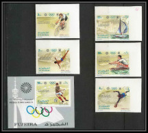 150b - Fujeira MNH ** N° 748 / 752 B + Bloc 71 B NON DENTELE Imperforate Jeux Olympiques Olympic Games MUNICH 72 Soccer - Ete 1972: Munich