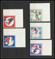 142a - YAR (nord Yemen) MNH ** Mi N° 619 / 623 A Jeux Olympiques (olympic Games) Grenoble 1968 Hockey Skating Bob Ski - Yemen