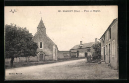CPA Saligny, Place De L`Eglise  - Autres & Non Classés