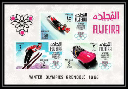 131 - Fujeira MNH ** Mi Bloc N° 9 B Non Dentelé (Imperf) Jeux Olympiques (olympic Games) GRENOBLE 1968  - Invierno 1968: Grenoble