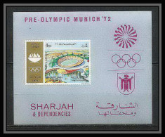 126 - Sharjah MNH ** Mi Bloc N° 89 B Jeux Olympiques (olympic Games) Non Dentelé (Imperf) Munich 72 Stadium - Verano 1972: Munich