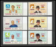 122c - Manama MNH ** Mi N° 204 / 209 A Jeux Olympiques (summer Olympic Games) MEXICO 68 Cheval Cycling Gold Medalists - Manama