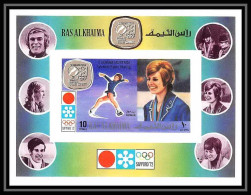 115 - Ras Al Khaima MNH ** Bloc N° 130 B Skating Schuba Austria Non Dentelé (imperf) Jeux Olympiques (olympic Games) 72 - Hiver 1972: Sapporo