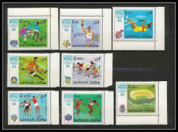 111c - Ajman - MNH ** Mi N° 247 / 254 A Jeux Olympiques (olympic Games) Mexico 68 Football (Soccer) Cycling Basketball - Sommer 1968: Mexico