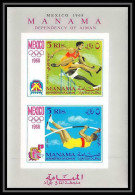 107 - Manama - MNH ** Mi Bloc N° 5 B Non Dentelé (Imperf) Jeux Olympiques (summer Olympics Games) Mexico 68 - Manama