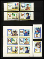 105a Fujeira - MNH ** Mi N° 999/1004 B + Serie NON DENTELE Imperf Scout (scouting - Jamboree) Papillon (butterflies) - Ongebruikt