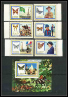 233f Fujeira MNH ** Mi N° 999/1004 A + BLOC 105 A Scout (scouting - Jamboree) Papillon (butterflies) - Butterflies