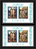 236a - Ajman MNH ** Mi Bloc N° 41 A/B Non Dentelé (Imperf) DURER ADAM ET EVE Tableau (tableaux Painting) - Ajman
