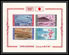 232 - Umm Al Qiwain MNH ** Mi Bloc N° 7 B Non Dentelé (Imperf) Jeux Olympiques (olympic Games) Tokyo 64 Overprint  - Zomer 1964: Tokyo