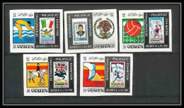 229 - Yemen Kingdom MNH ** Mi N° 627 / 631 B Jeux Olympiques (olympic Games) Mexico 68 Efimex 68 Jumping Football Soccer - Yémen