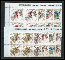 221b Umm Al Qiwain MNH ** Mi N° 323 / 331 A Overprint Gold Jeux Olympiques Olympic Games MEXICO 68 Basket Javelin Bloc 4 - Umm Al-Qiwain