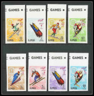 208 - Ajman MNH ** Mi N° 199 / 206 B Jeux Olympiques (olympic Games) Grenoble 68 Hockey Non Dentelé (Imperf) - Hiver 1968: Grenoble