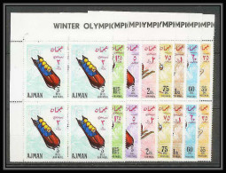 207b - Ajman MNH ** Mi N° 199 / 206 A Jeux Olympiques (olympic Games) Grenoble 68 Hockey Bob Ski Skating Jumping Bloc 4 - Manama