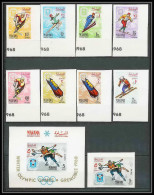 205b Manama MNH ** Mi N° 47 / 54 B + Bloc 3 Non Dentelé (Imperf) Jeux Olympiques (olympic Games) Grenoble 68 Hockey - Hiver 1968: Grenoble