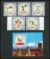 200b Fujeira MNH ** Mi N° 673 / 677 Bloc 53B Non Dentelé (Imperf) Jeux Olympiques (olympic Games) MUNICH 72 Escrime - Fujeira