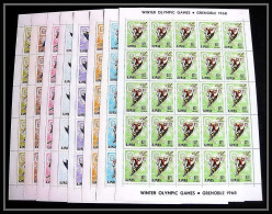 207c - Ajman MNH ** Mi N° 199 / 206 A Jeux Olympiques (olympic Games) Grenoble 68 Hockey Skating Jumping Feuilles Sheets - Hiver 1968: Grenoble