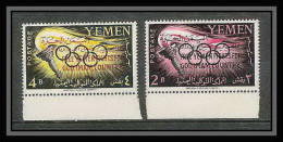 197 Yemen Kingdom MNH ** Mi N° 6 / 7 A 1962 Jeux Olympiques (olympic Games) Cote 10 Euros Overprinted In Red - Yémen