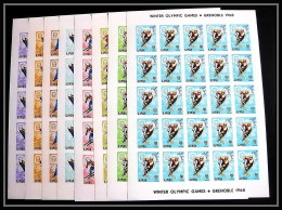 208c Ajman MNH ** Mi N° 199 / 206 B Jeux Olympiques Olympic Games Grenoble 68 Non Dentelé (Imperf) Feuilles Sheets - Winter 1968: Grenoble