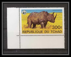 307e Tchad ** MNH N° 854 (yvert N° 364 ) Rhinoceros (diceros Bicornis) Bloc 4 Cote 40 Euros Wwf - Rhinoceros