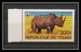 307d Tchad ** MNH N° 854 (yvert N° 364 ) Rhinoceros (diceros Bicornis) Bloc 4 Cote 40 Euros Wwf - Rhinocéros