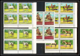302h - Fujeira MNH ** Mi N° 582 / 586 A Cheval (chevaux Horse Horses) Velazquez BLOC 4 - Paarden