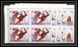 299c - Fujeira MNH ** Mi N° 1532 / 1536 A Bloc 4 Coin De Feuille Singe (monkeys Monkey Apes Singes) - Scimmie