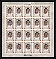 298h - Fujeira MNH ** Mi N°A 375 B Overprint Non Dentelé (Imperf) Luther King Feuilles (sheets) - Martin Luther King